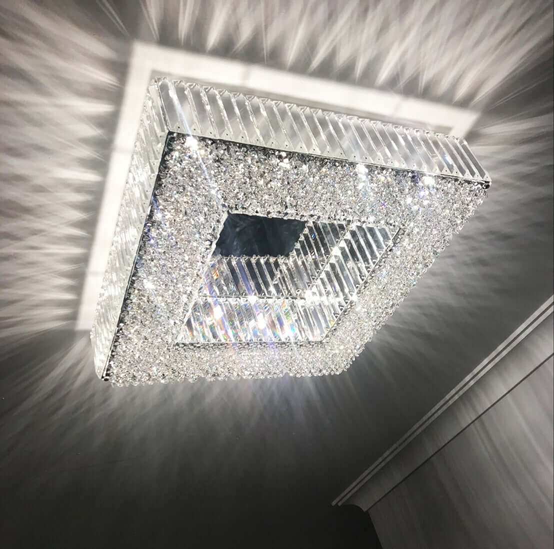 Luxury crystal ceiling light chandeliers and flush fixtures