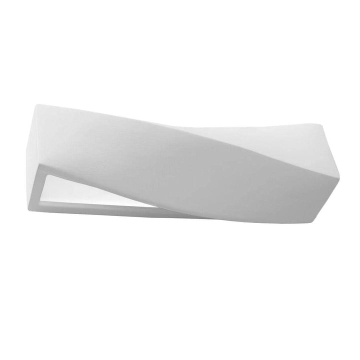 modern twisted Rectangular Paintable Plaster Wall Light