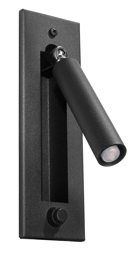 Matt Black Switched Adjustable Bedside Wall Light With Switch