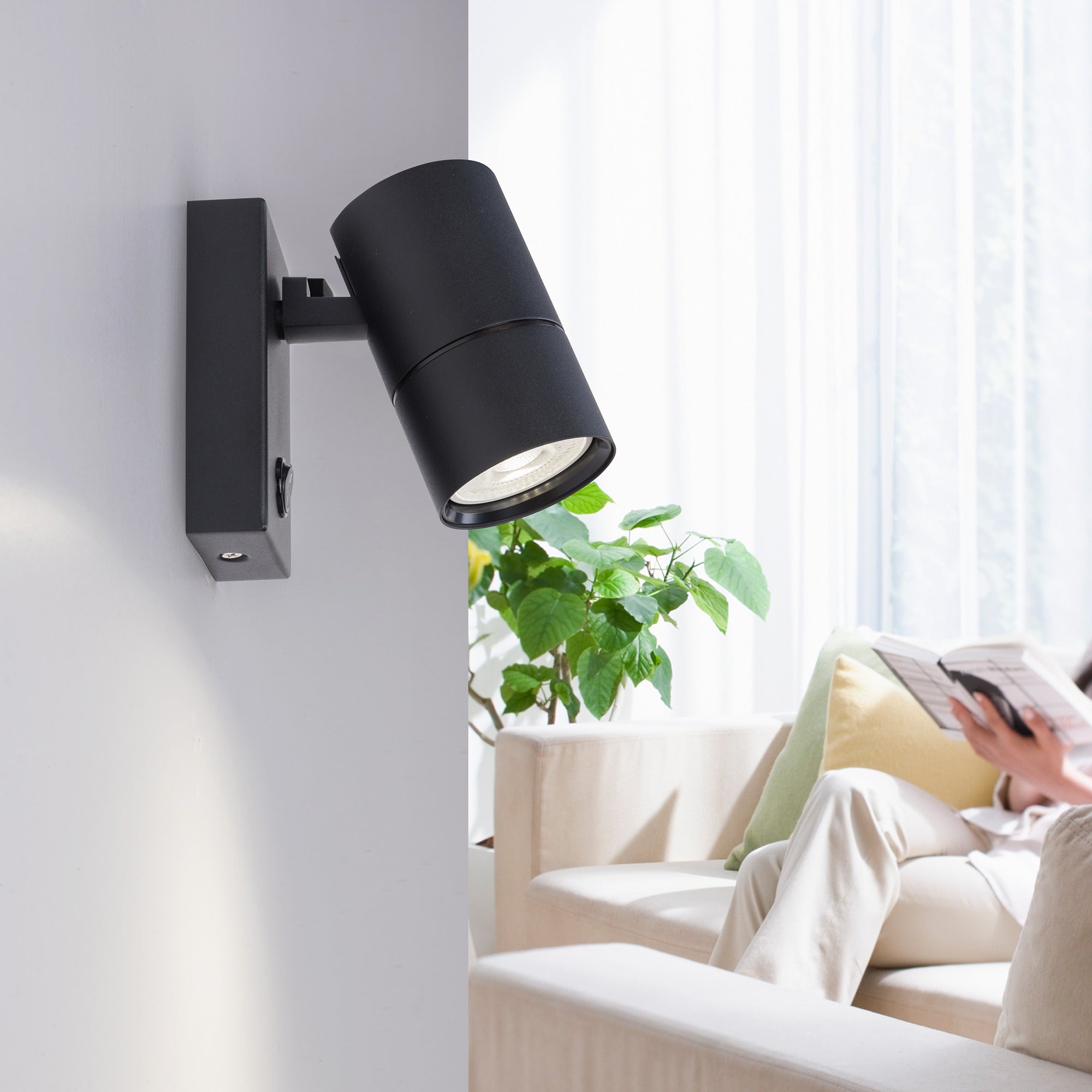 Modern simple tube flush wall light spotlight The Lighting Vault