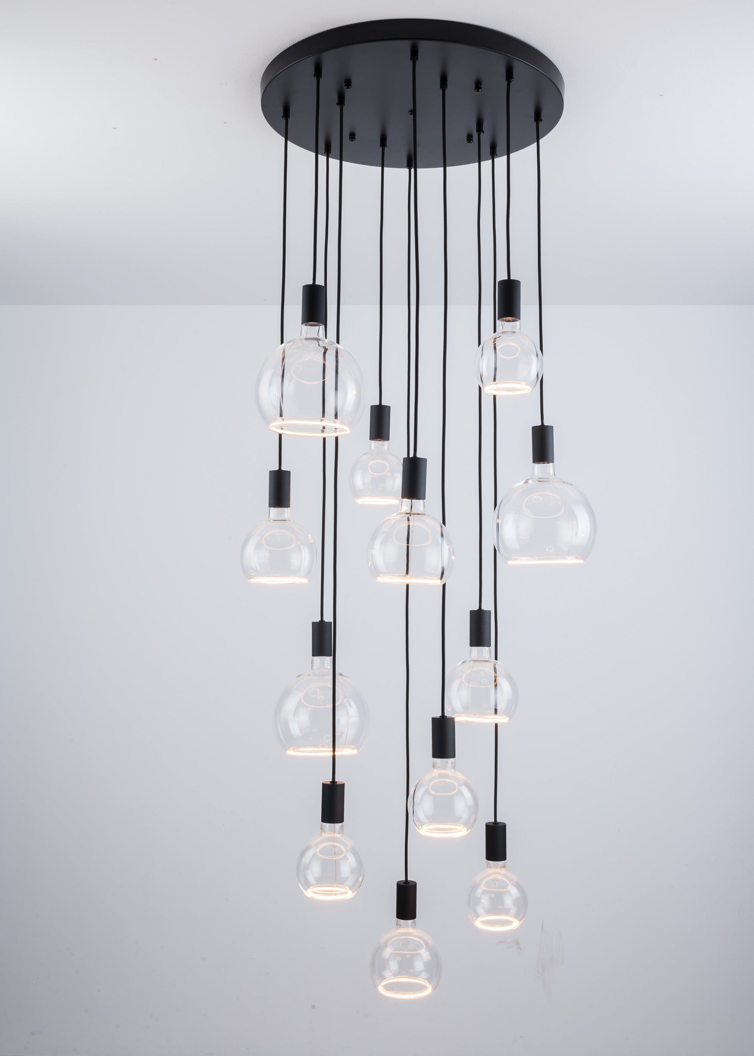 Large Matt Black Long Drop Spiral Ceiling Pendant Light The Lighting