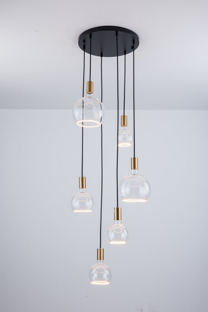 Roma 6LT Spiral Pendant – Ring Bulb Design
