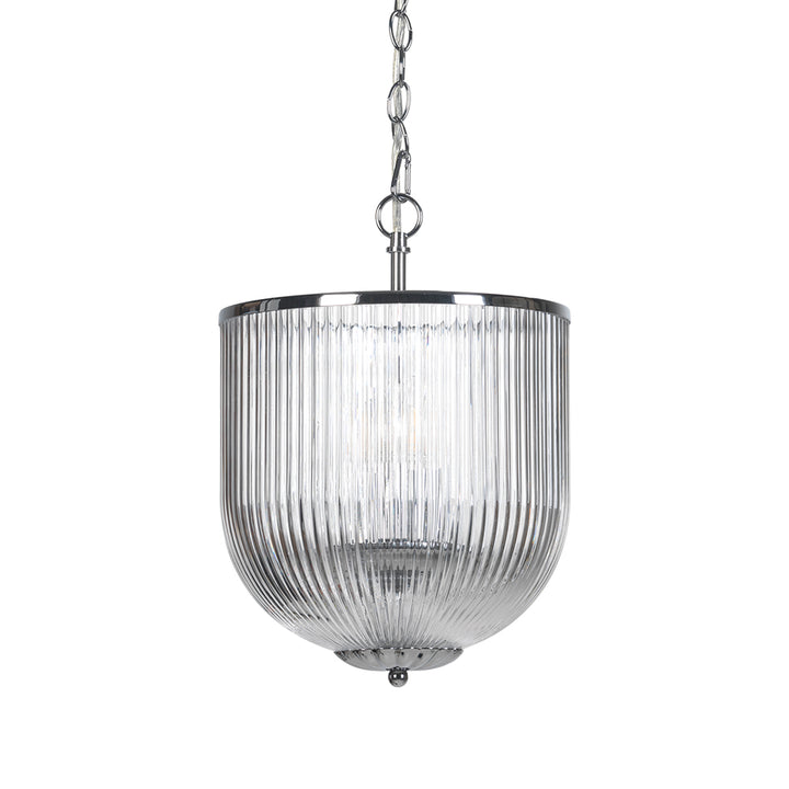 Buxton Glass Lantern Ceiling Light – Silver or Bronze