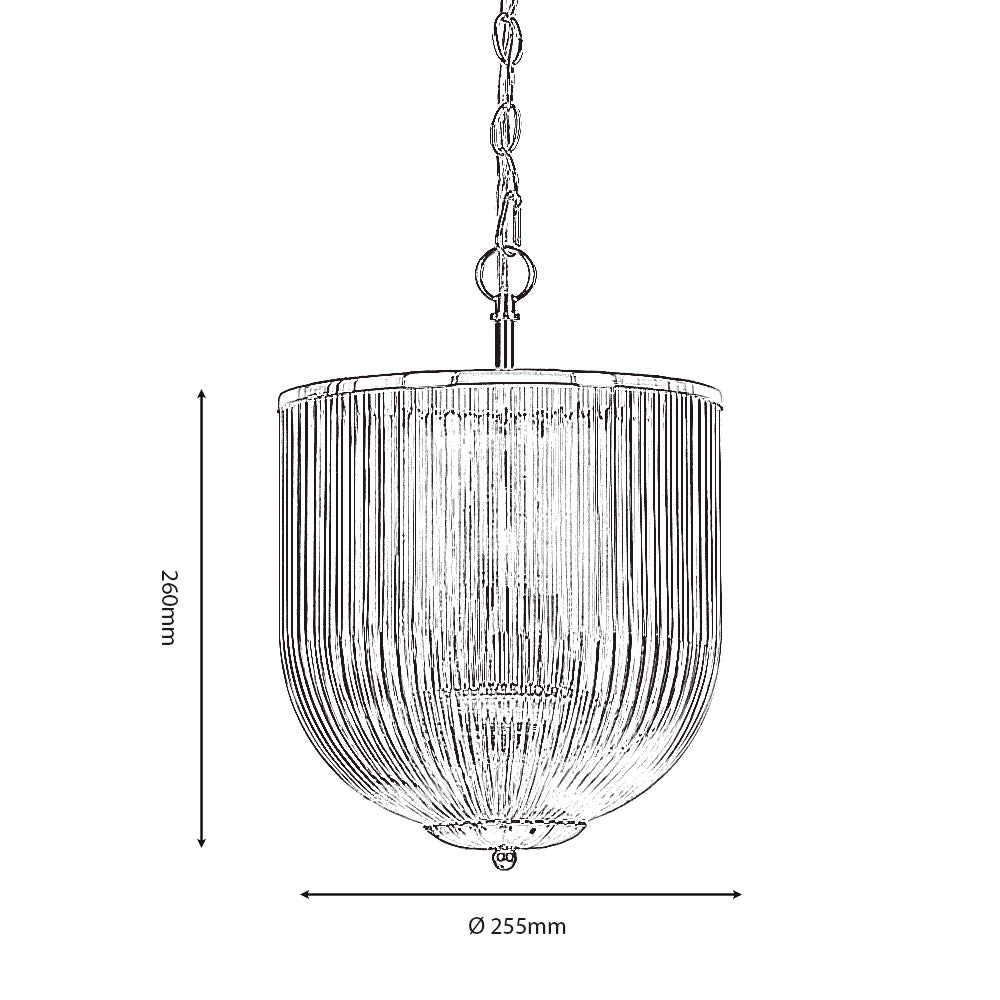 Buxton Glass Lantern Ceiling Light – Silver or Bronze