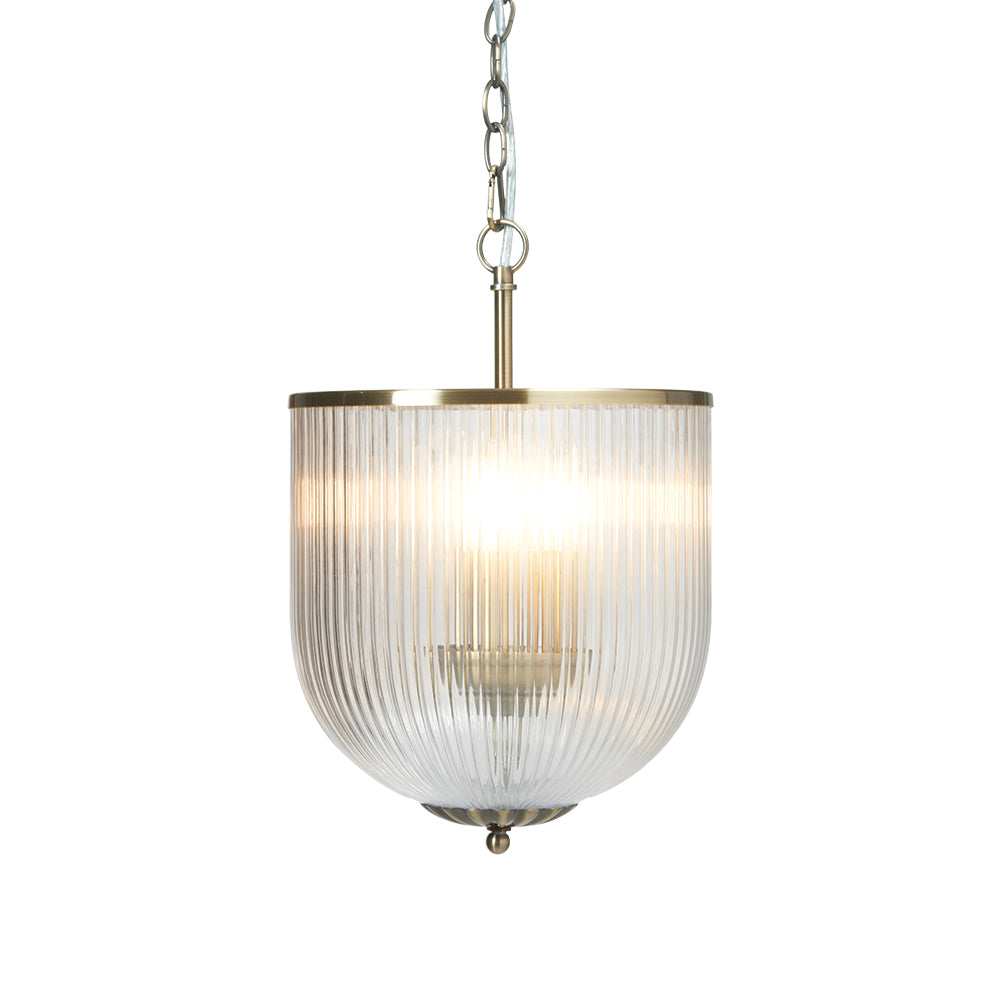 Buxton Glass Lantern Ceiling Light – Silver or Bronze