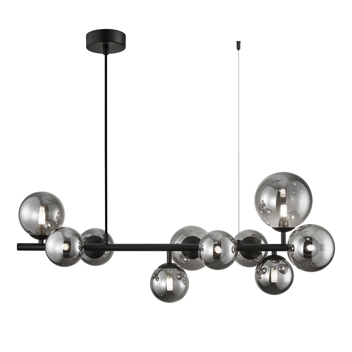 Valetta Smoked Glass Bar Pendant – Black
