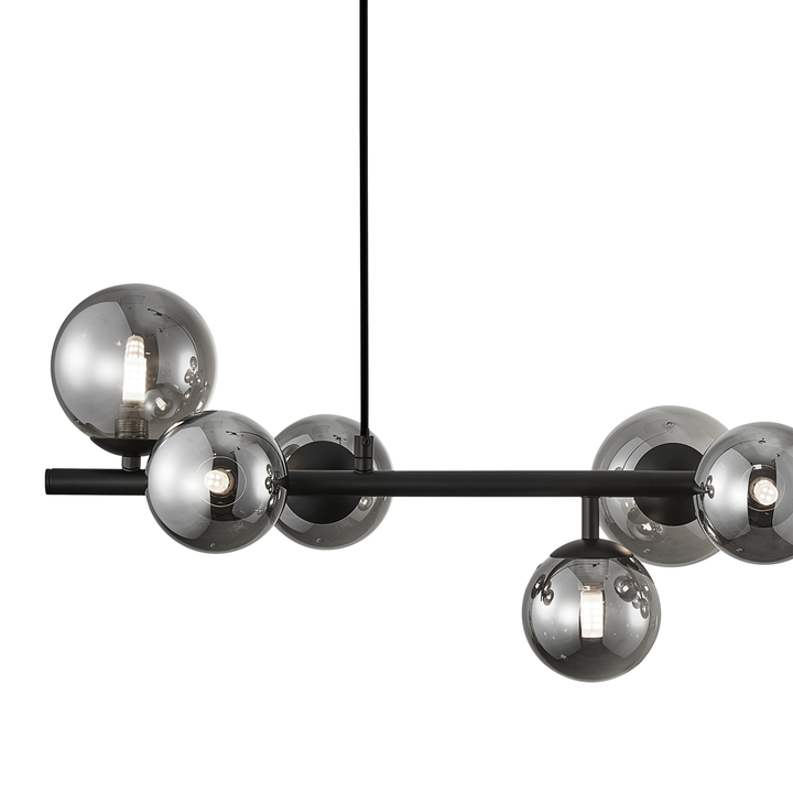 Valetta Smoked Glass Bar Pendant – Black