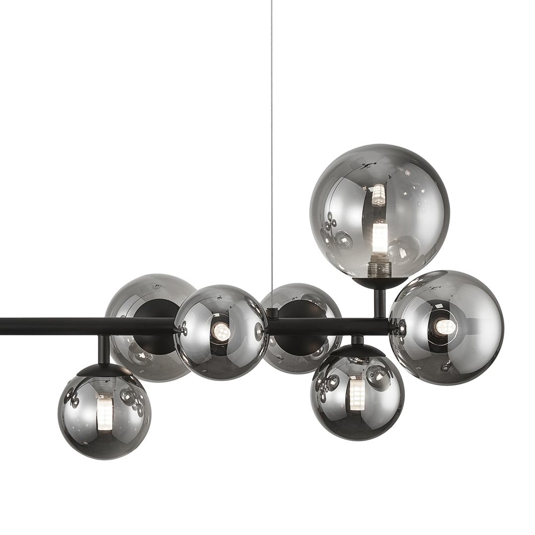 Valetta Smoked Glass Bar Pendant – Black
