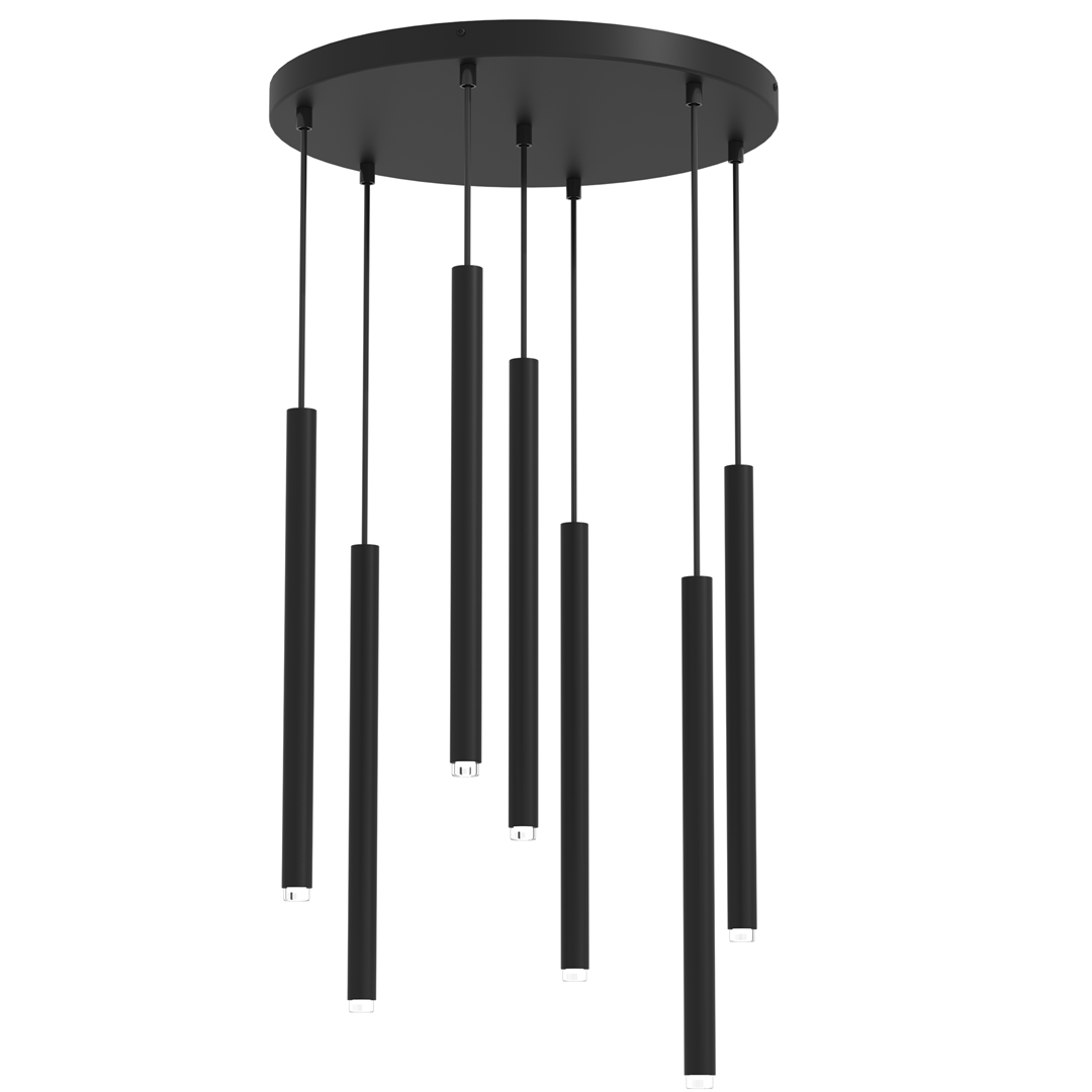 Europa Lighting Lisbon 7lt Spiral Pendant Black