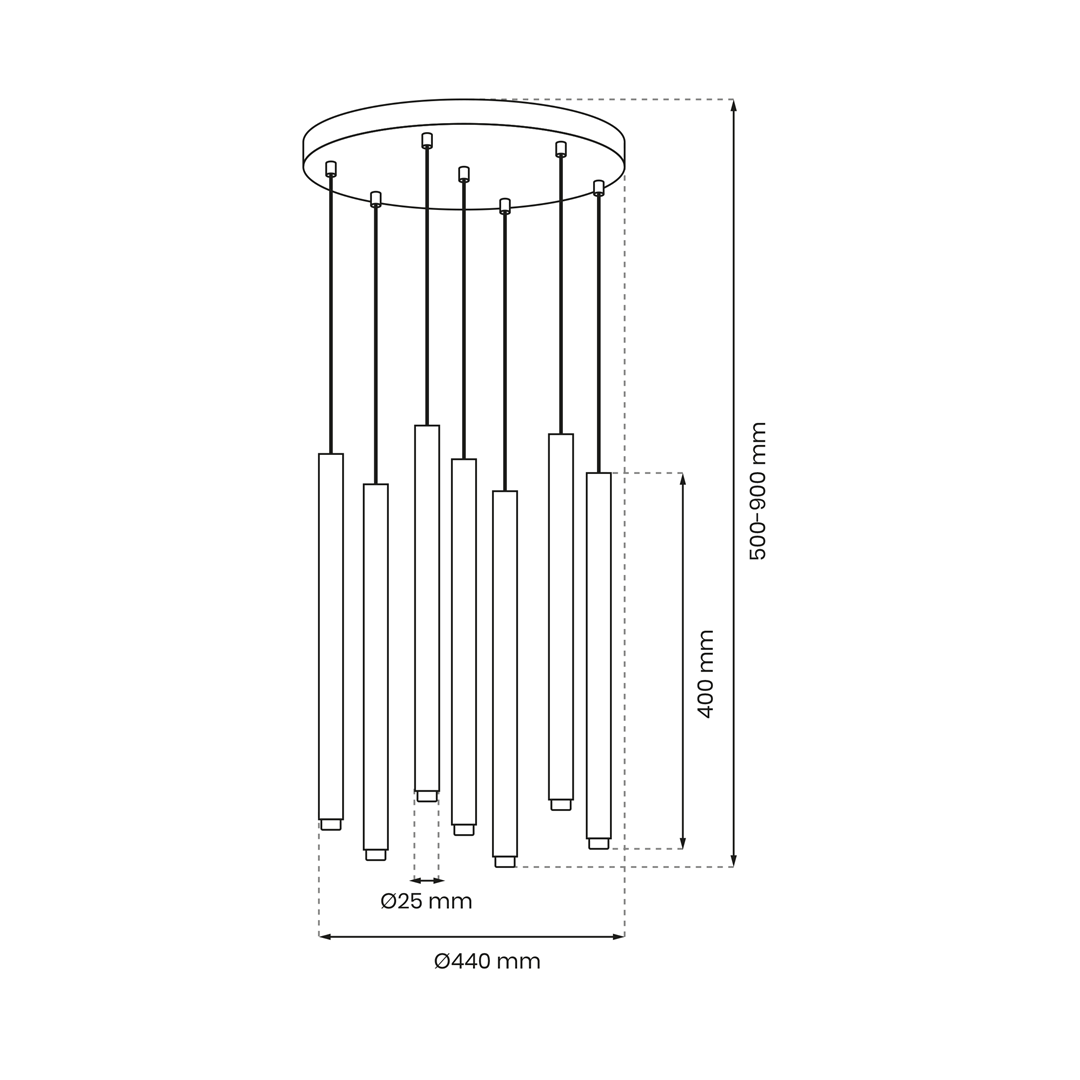 Europa Lighting Lisbon 7lt Spiral Pendant Black
