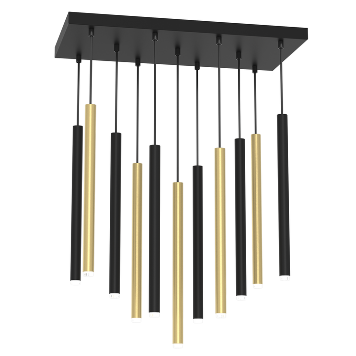 Lisbon 11-Light Black & Gold Pendant Bar