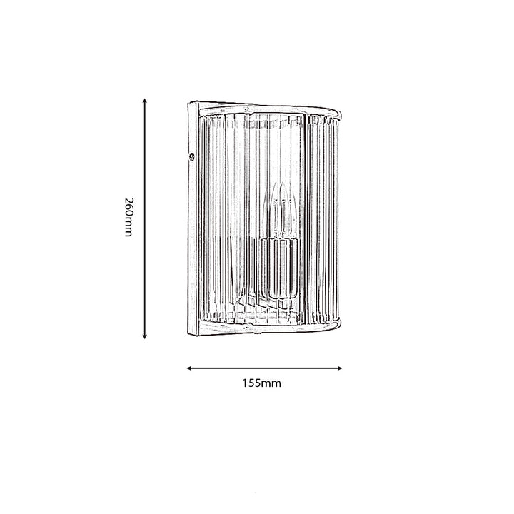 Carlton Ribbed Glass Wall Light - 2 COLOURS