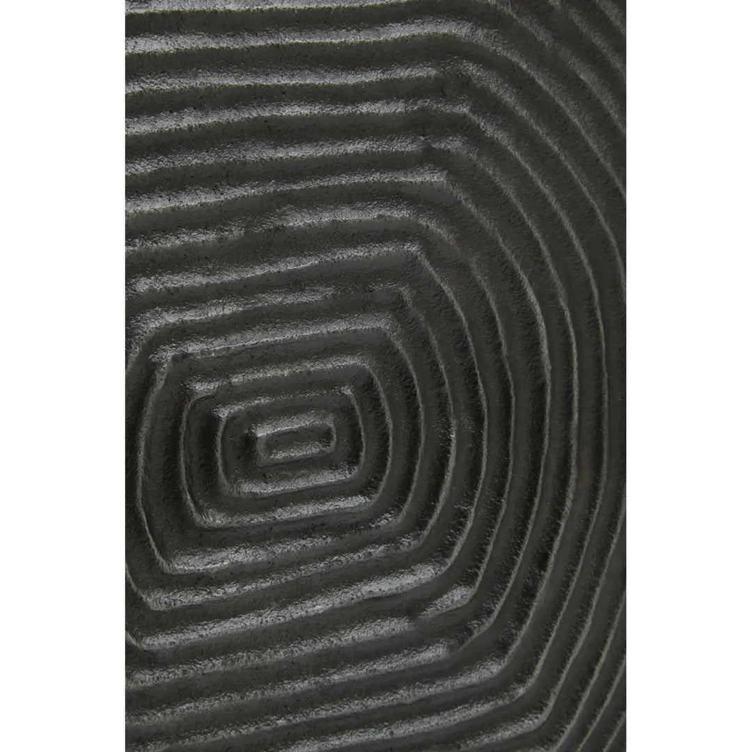 Round Textured Black Vase