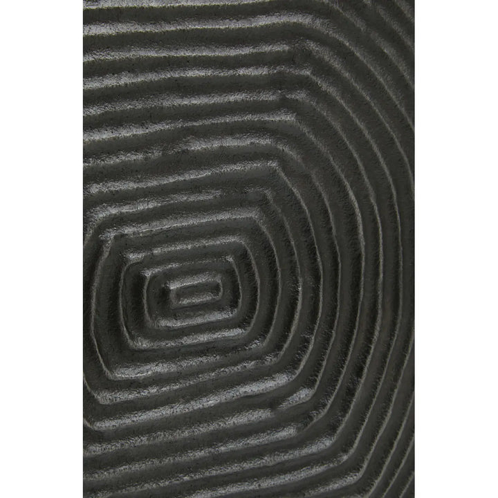 Round Textured Black Vase