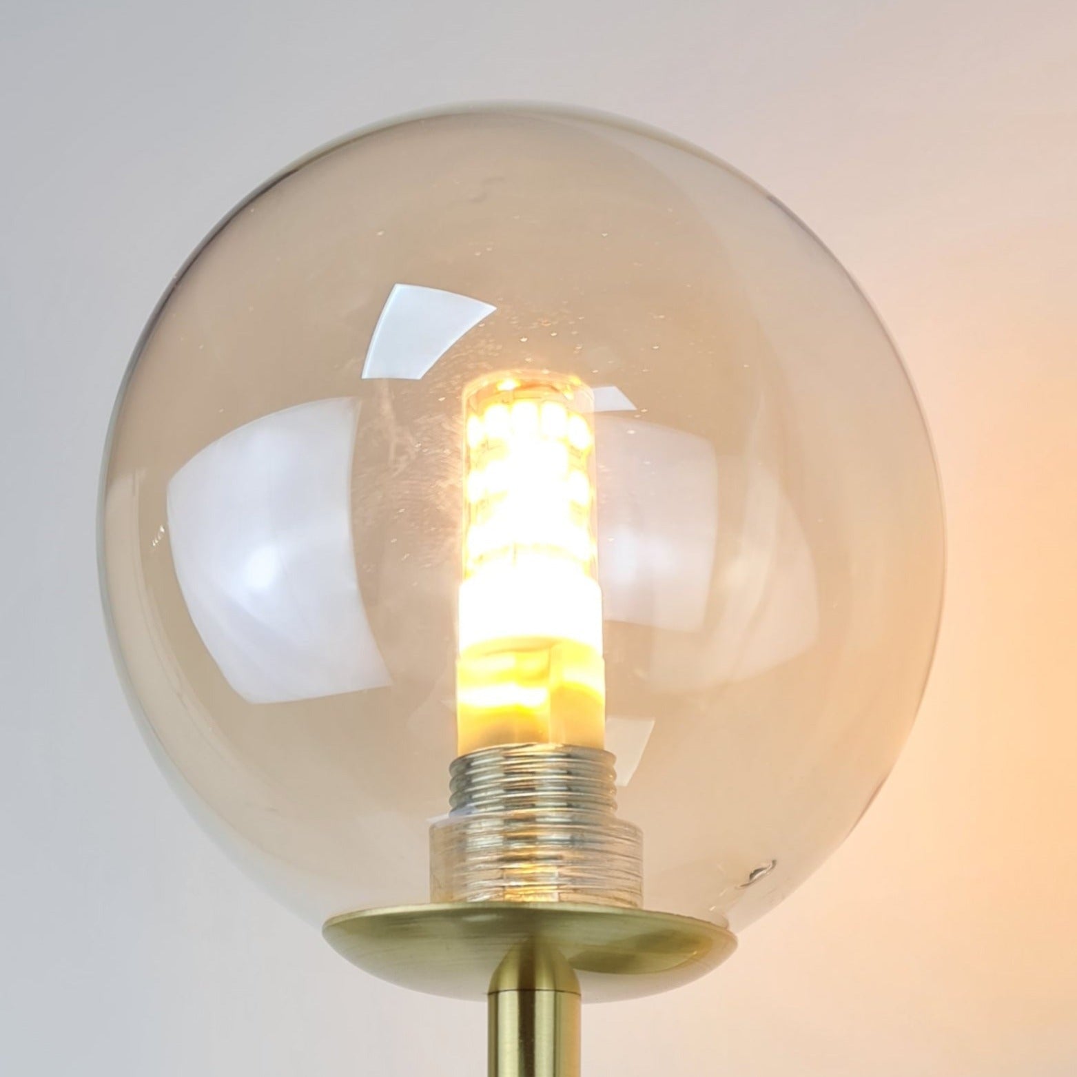 Round Amber Glass Globe Light Shade