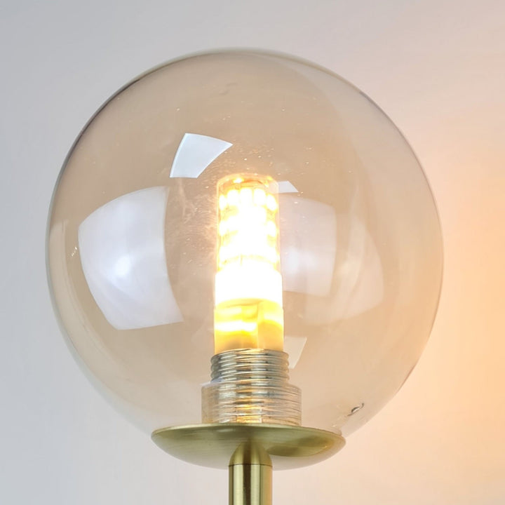 Round Amber Glass Globe Light Shade