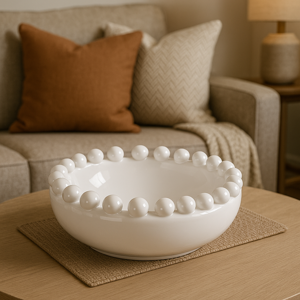 White Ceramic Bobble Bowl