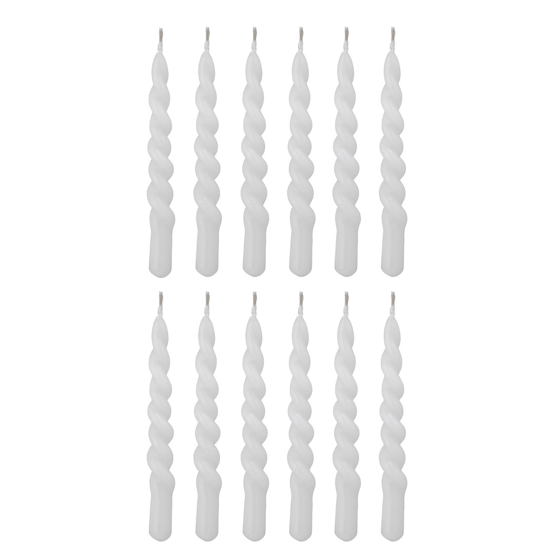 Mini White Twisted Candle 12 Pack