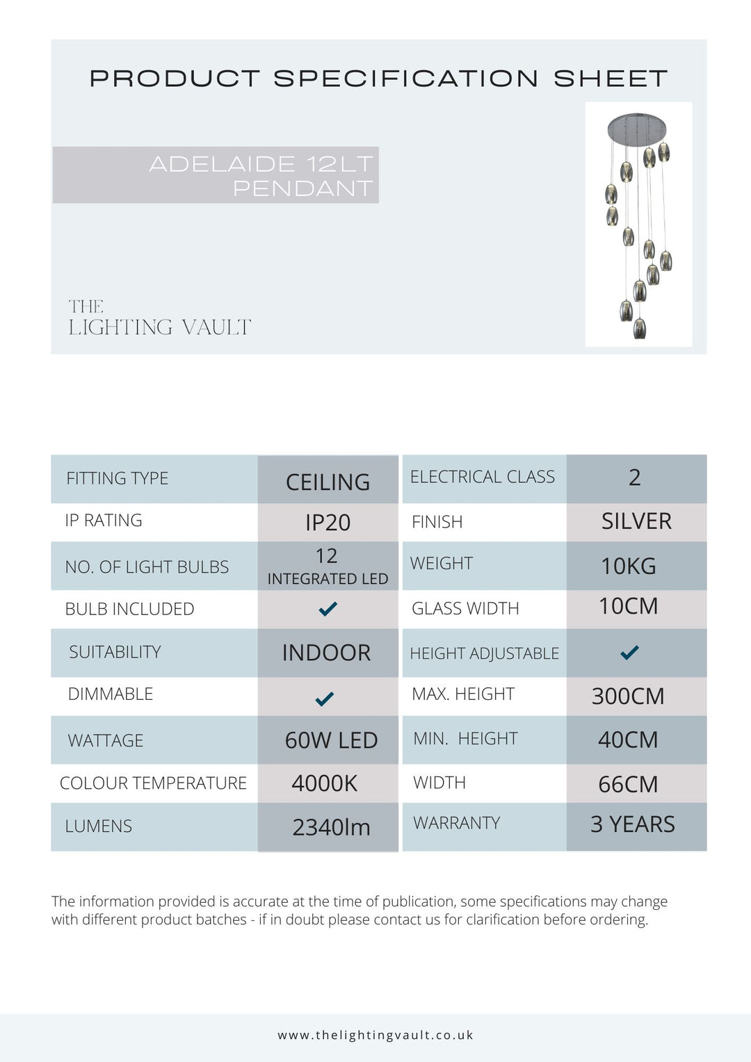 Adelaide 12-Light Spiral Pendant Chandelier