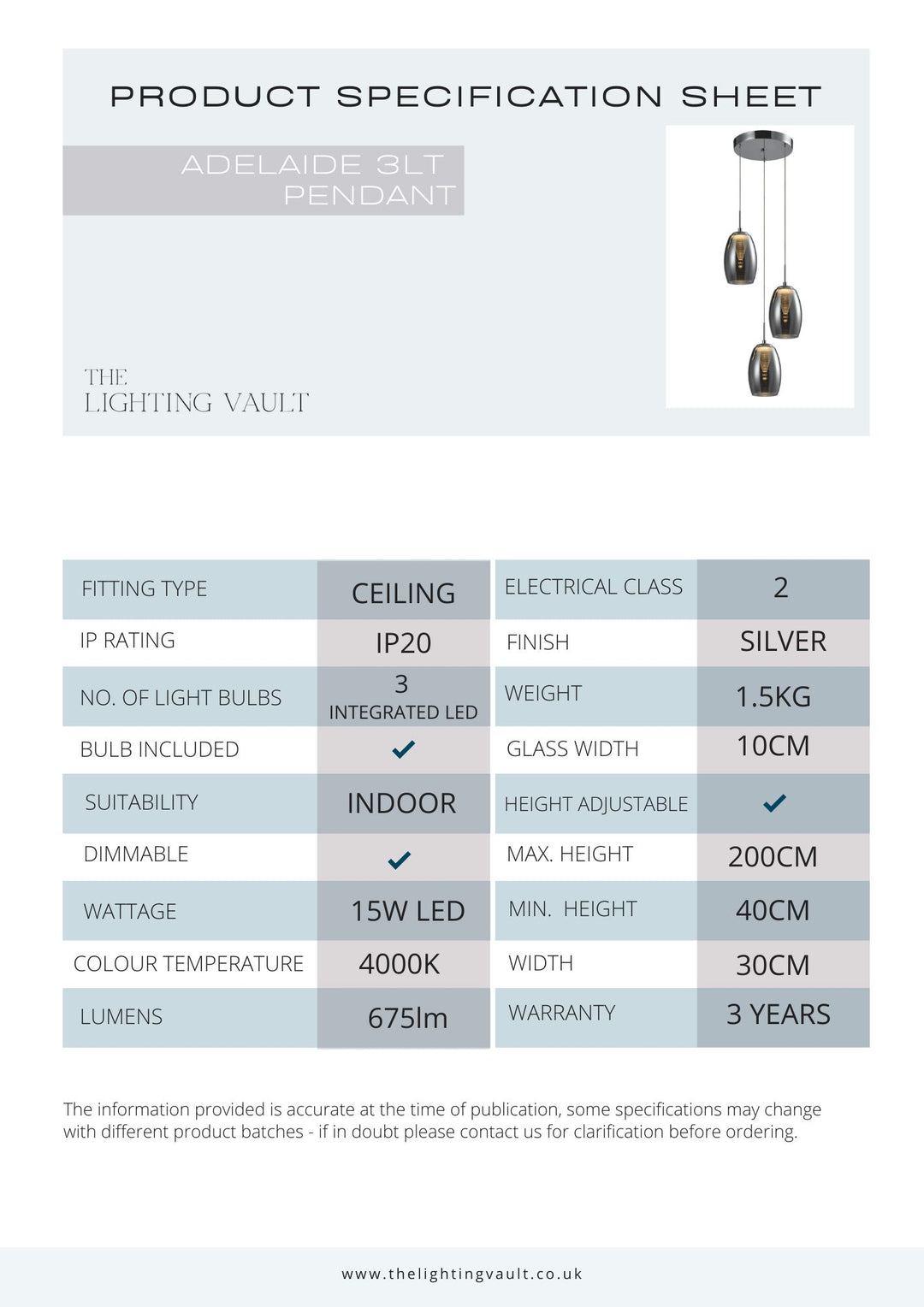 Adelaide 3lt Spiral Pendant - 2 COLOURS