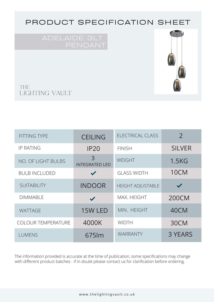 Adelaide 3lt Spiral Pendant - 2 COLOURS