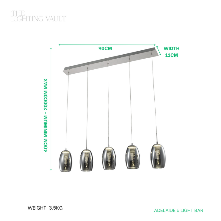 Adelaide 5 Light Pendant Bar