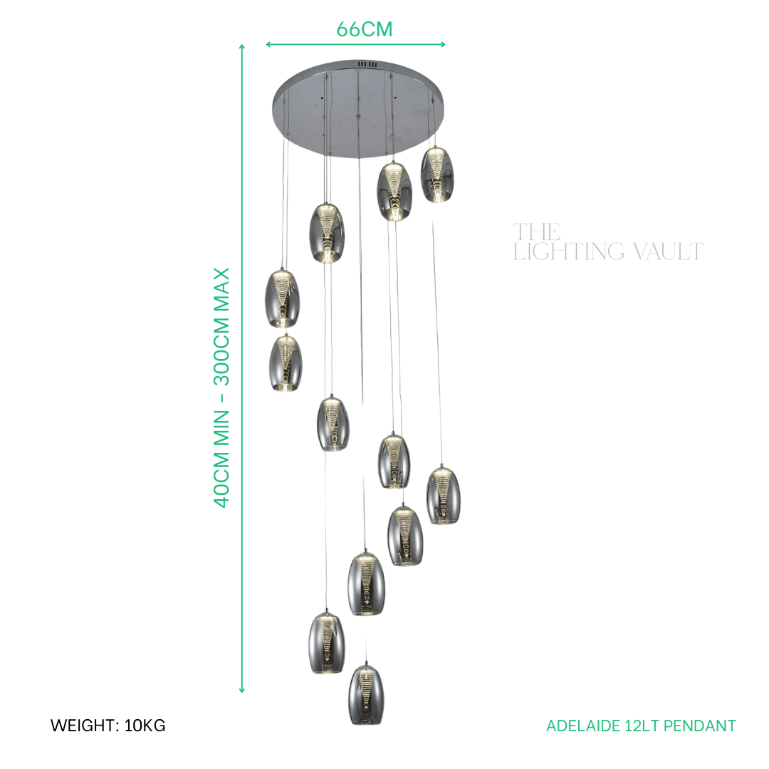 Adelaide 12-Light Spiral Pendant Chandelier