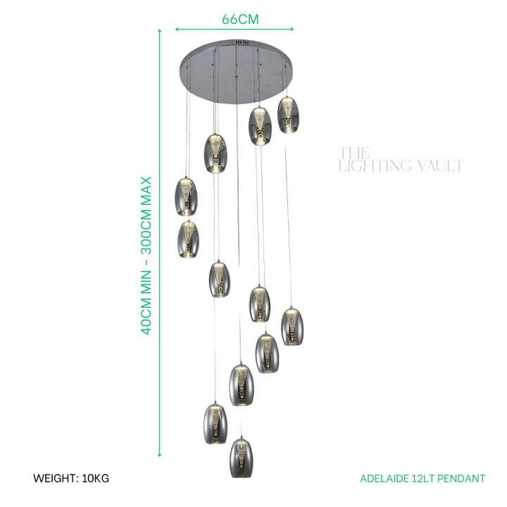 Adelaide 12-Light Spiral Pendant Chandelier