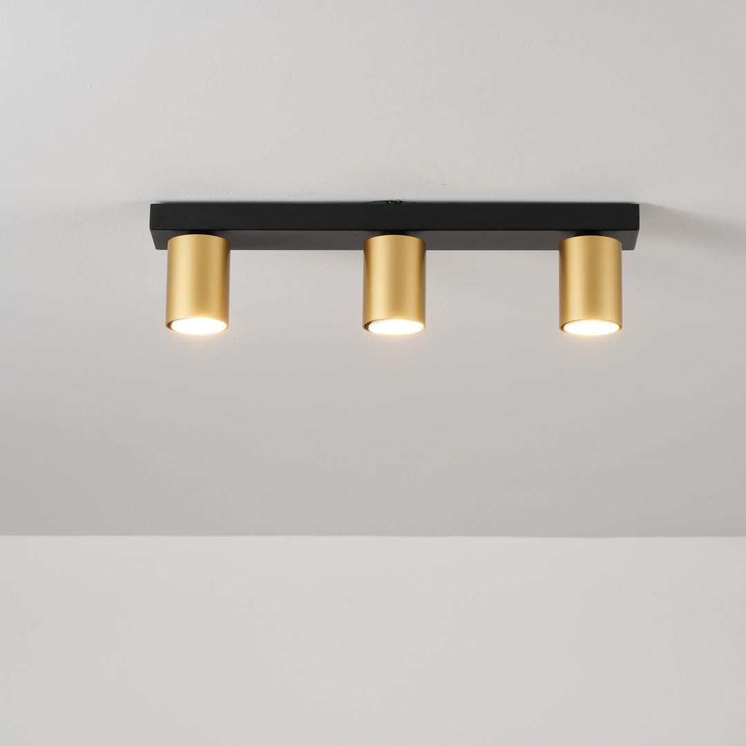 Benalla Black & Gold Bar Flush Light