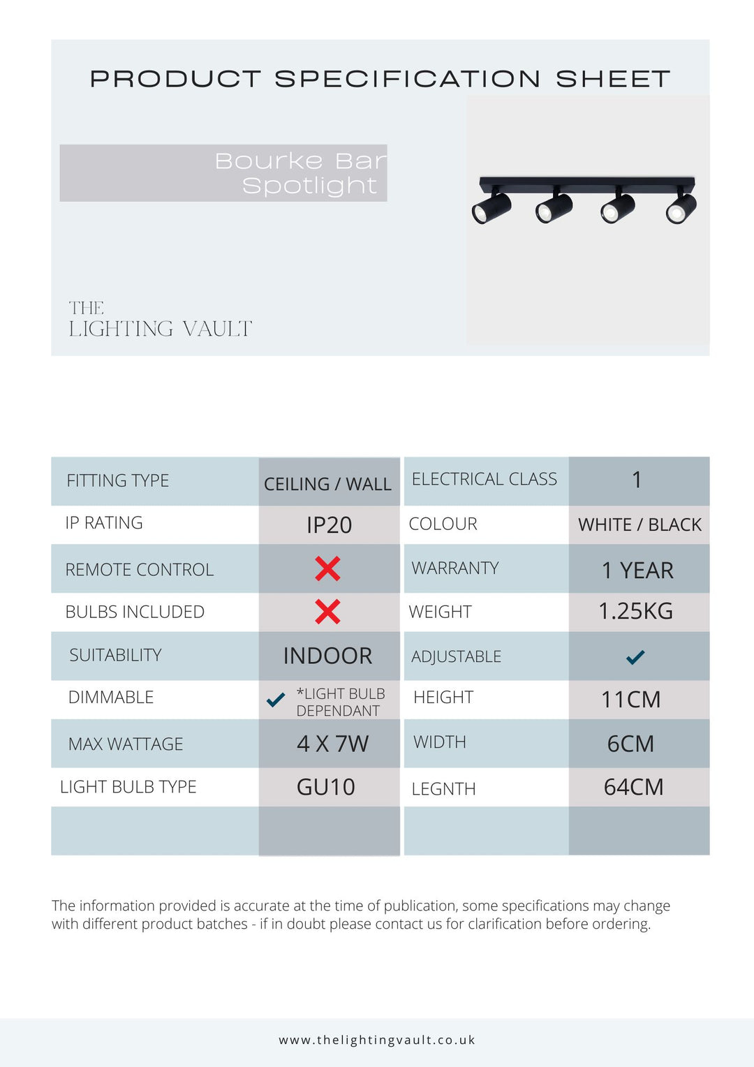 Bourke 4-Light Spotlight Bar