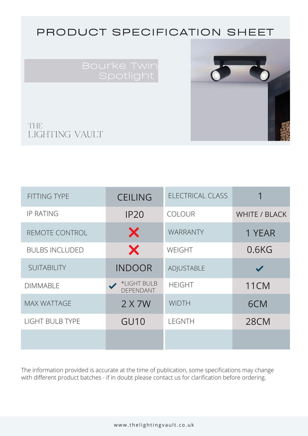 Bourke Twin 2-Light Spotlight