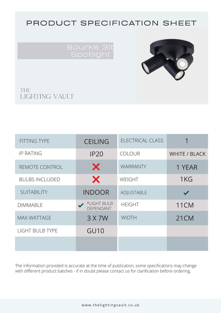 Bourke 3-Light Round Spotlight
