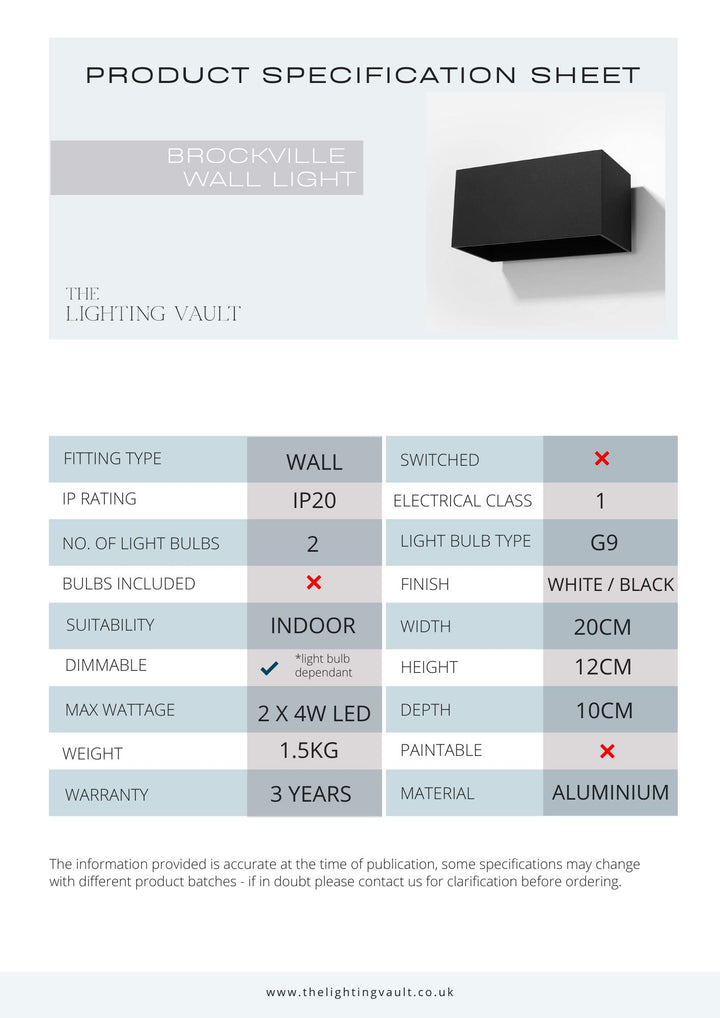 Brockville Wall Light Large - 2 COLOURS