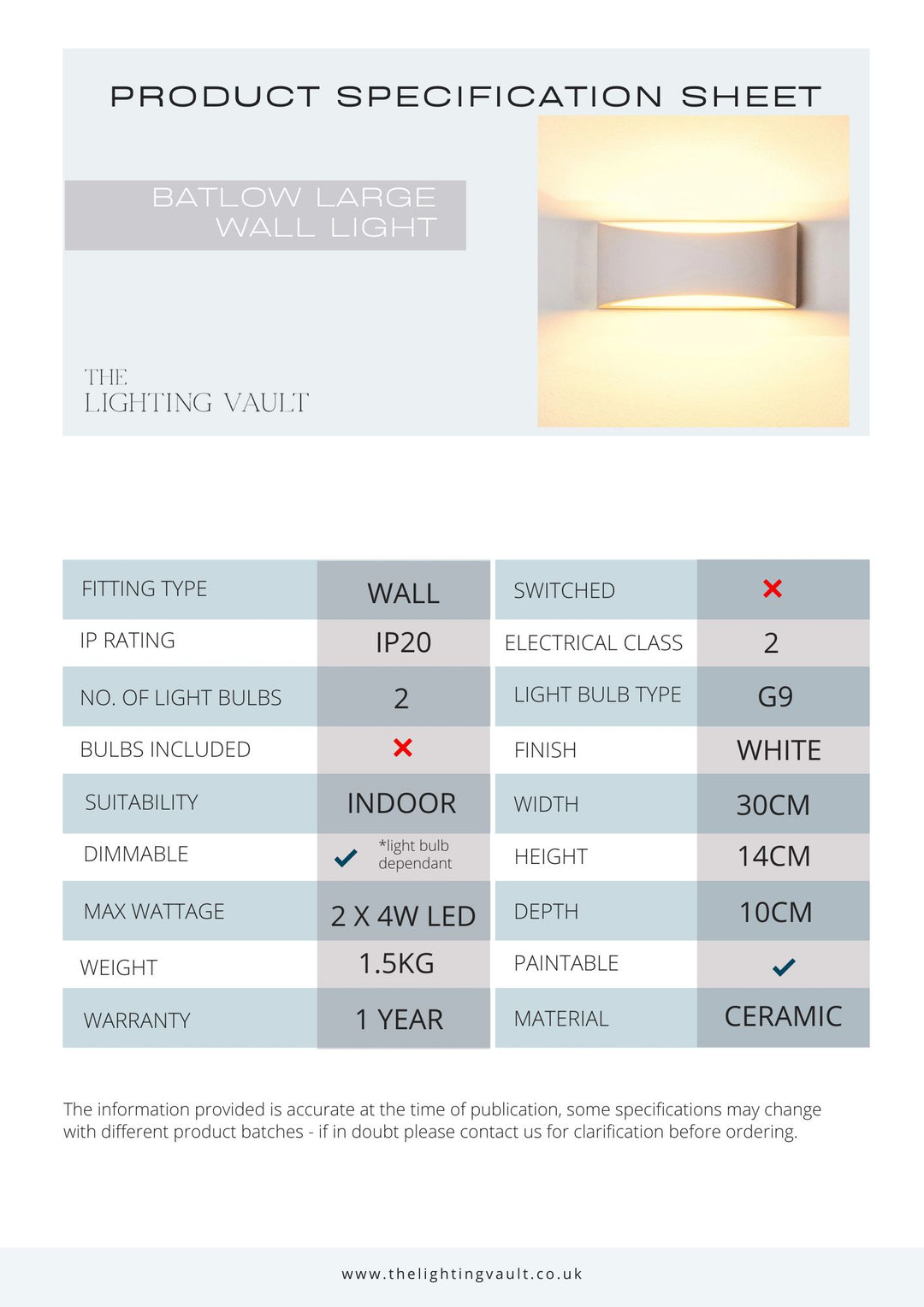 Batlow Large Wall Light