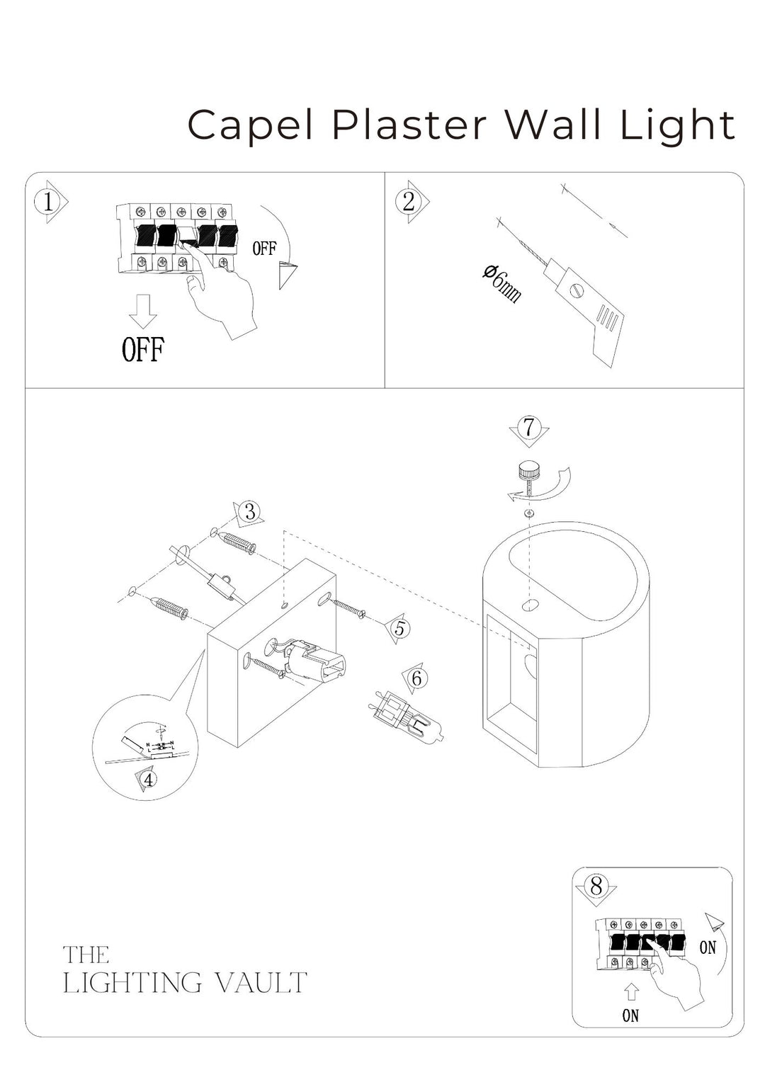 Capel White Ceramic Wall Light