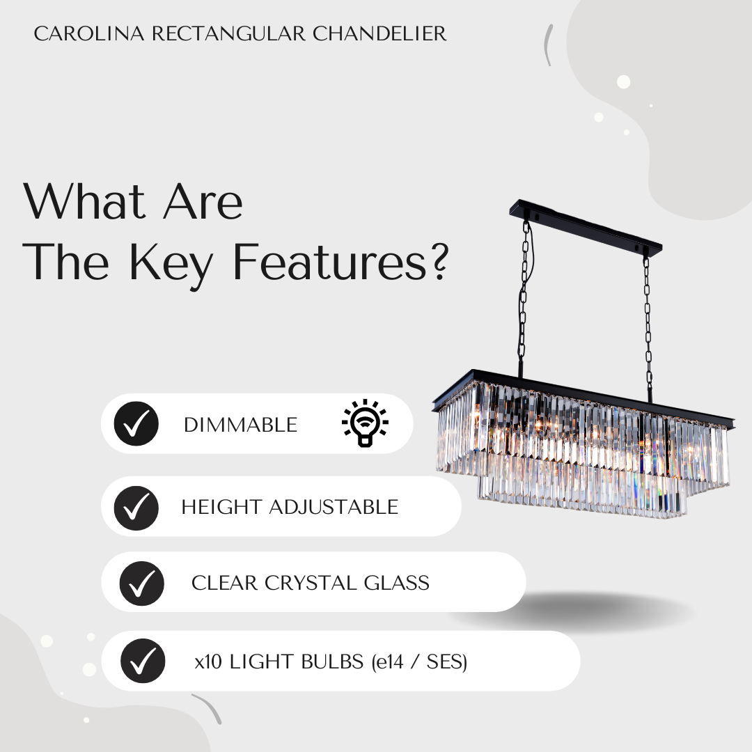 Carolina Rectangular Bar Chandelier Gold