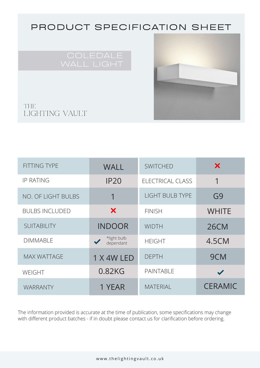 Coledale Wall Light