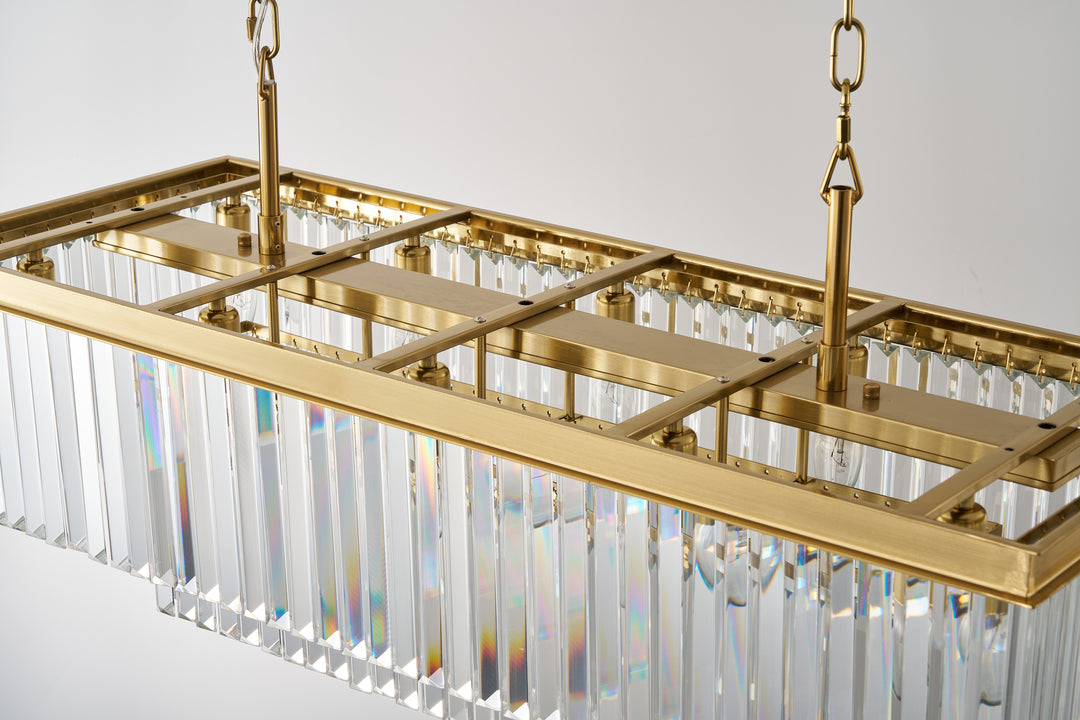 Carolina Rectangular Bar Chandelier Gold