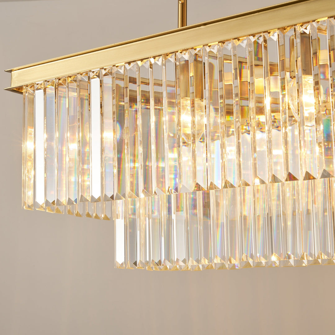 Carolina Rectangular Bar Chandelier Gold