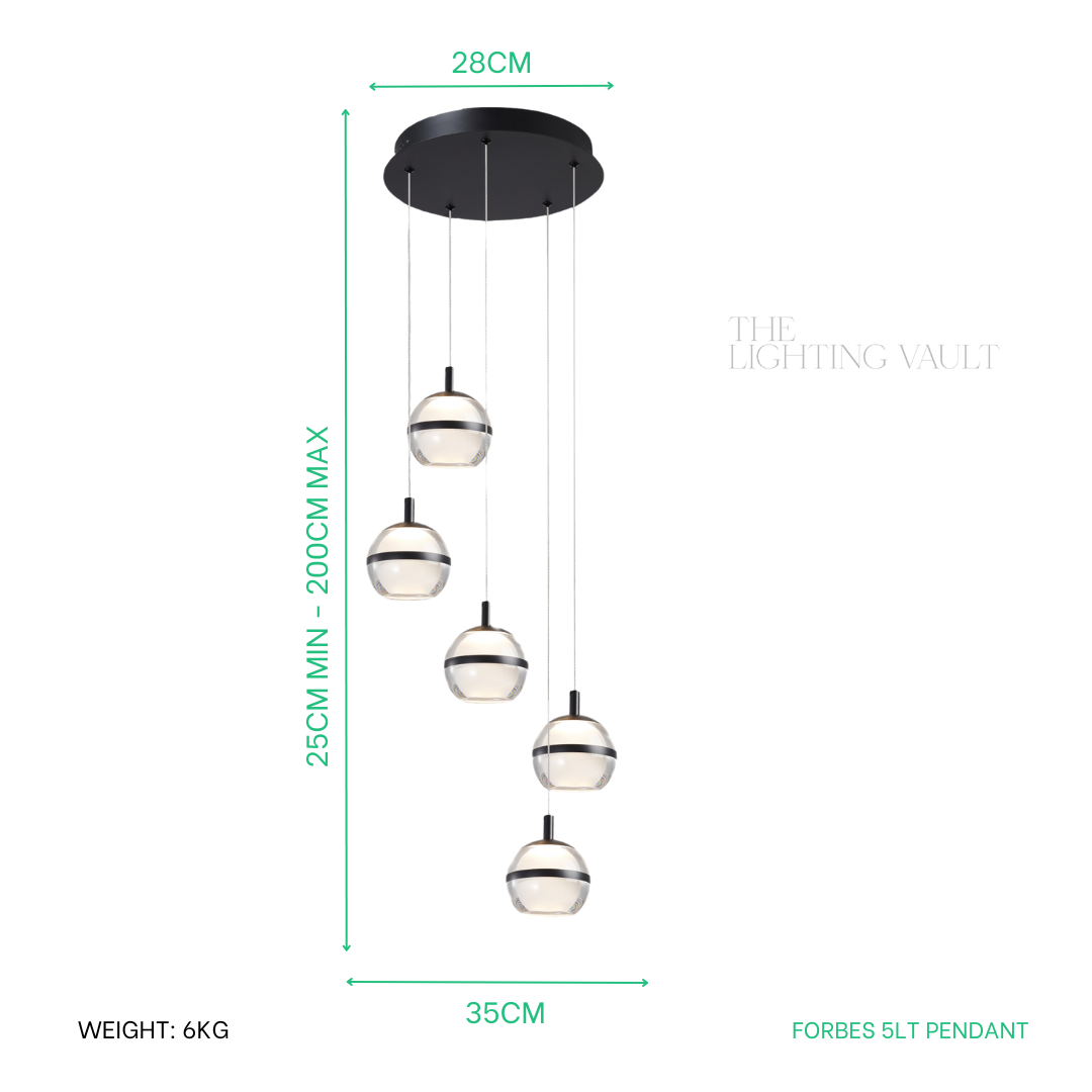 Forbes 5-Light Spiral Pendant
