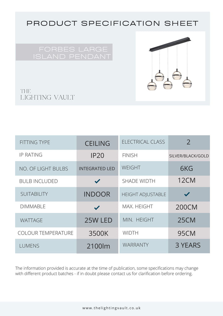 Forbes 5-Light Pendant Bar