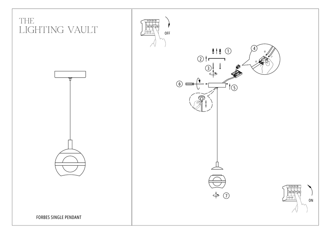 Forbes Single Pendant – Glass Globe Light