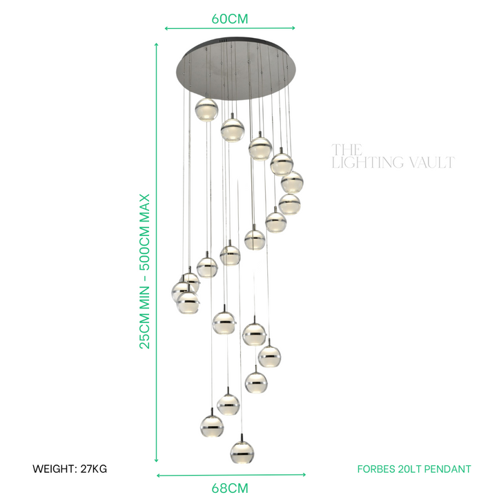 Forbes 20-Light Spiral Staircase Pendant Chandelier