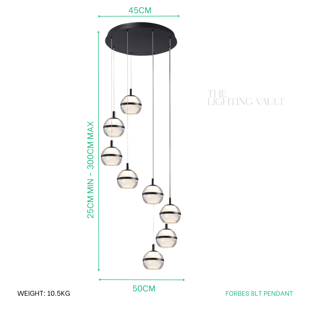 Forbes 8-Light Spiral Pendant