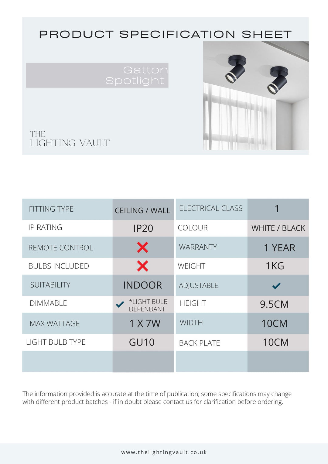 Gatton Single Spotlight- 2 Colours