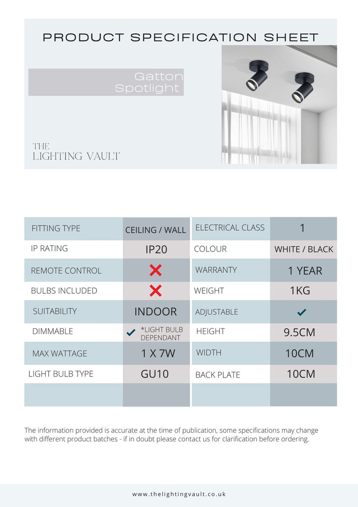 Gatton Single Spotlight- 2 Colours