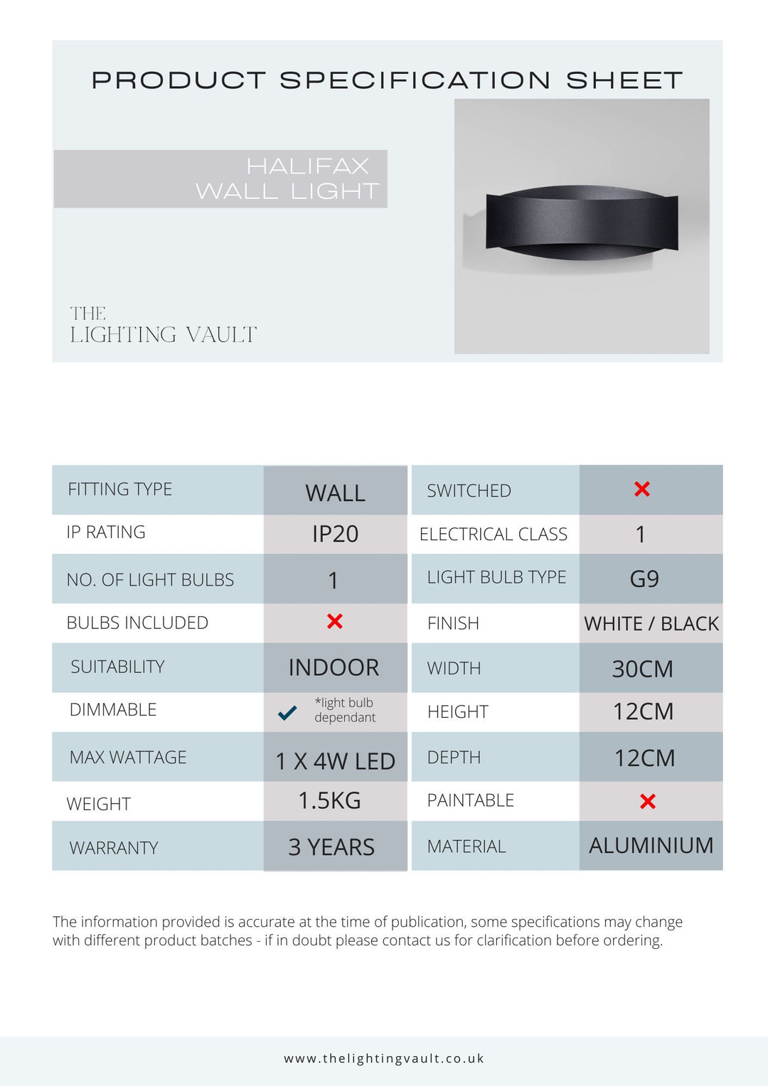 Halifax Wall Light – Modern Up & Down