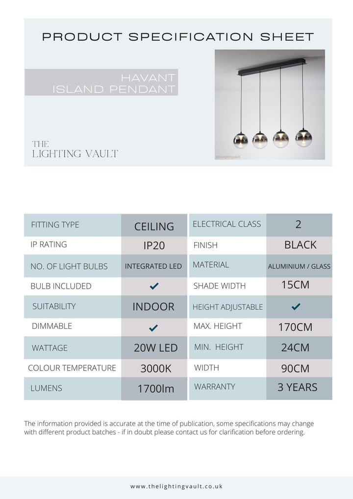 Havant Kitchen Island Pendant Bar Light