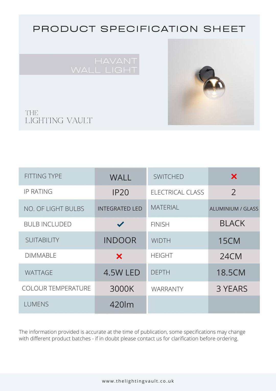 Havant Wall Light