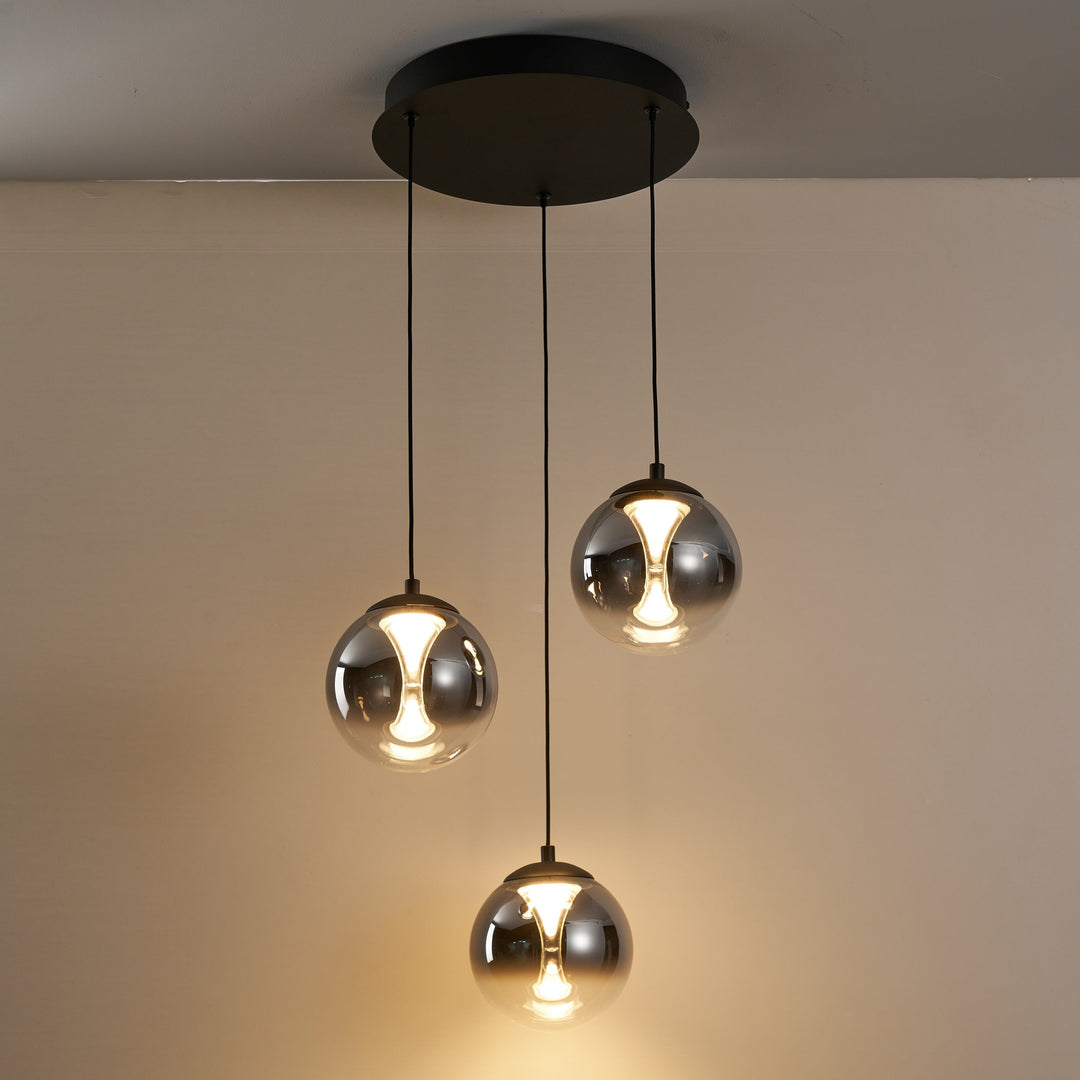 Havant 3 Light Smoked Glass Pendant